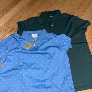 Goodfellow & Co Blue Printed Dot and Dark Green Polo Shirts